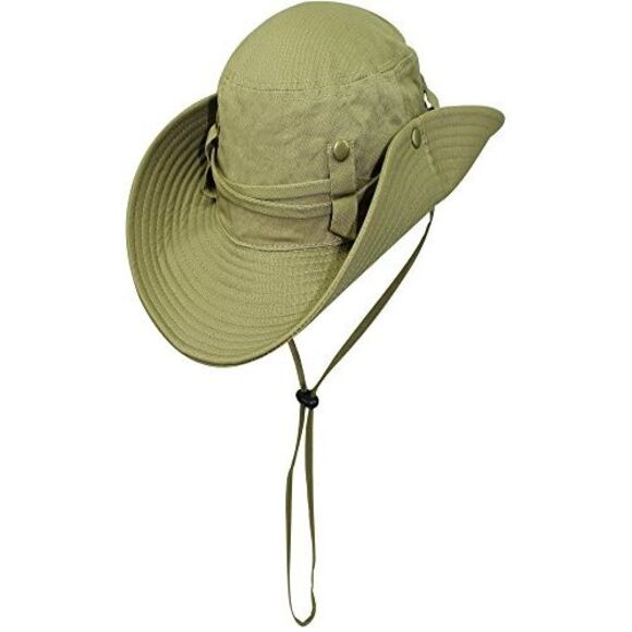 Safari Style Cotton Hat With Chin Cord & Side Snaps - Picture 6 of 9